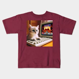 Kitty playing Doom Kids T-Shirt